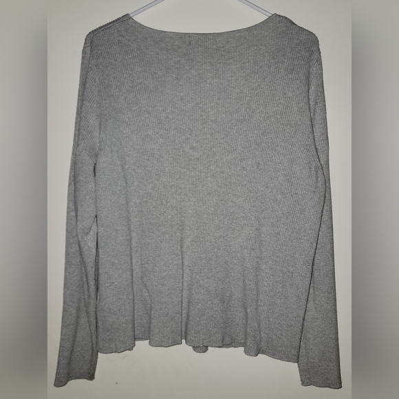 Grey ribbed button cardigan - Picture 2 of 10